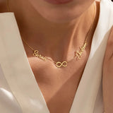 Personalized Stainless Steel Infinite Charm Pendant Couple Necklace