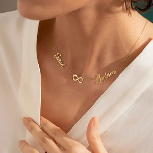 Personalized Stainless Steel Infinite Charm Pendant Couple Necklace