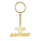 Middle Heart Keychains Embossed Round Key Ring for Couple
