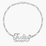 Two-Tone Name Bracelet Heart 18K Plated Letter Bracelet Women Stainless Steel