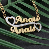 Personalized Two Tone Necklace 3D Nameplate Pendant