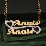 Personalized Two Tone Necklace 3D Nameplate Pendant