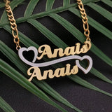 Personalized Two Tone Necklace 3D Nameplate Pendant