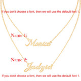 Double Layer Name Necklace Women Stainless Steel Choker Jewelry