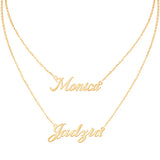 Double Layer Name Necklace Women Stainless Steel Choker Jewelry