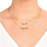 Double Layer Name Necklace Women Stainless Steel Choker Jewelry