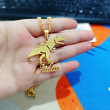 Personalized Tyrannosaurus Rex Dinosaur Name Necklace