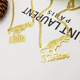 Personalized Tyrannosaurus Rex Dinosaur Name Necklace