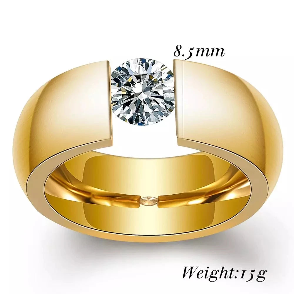 Unique Couple Rings Set - Stainless Steel Rings for Christmas Gift