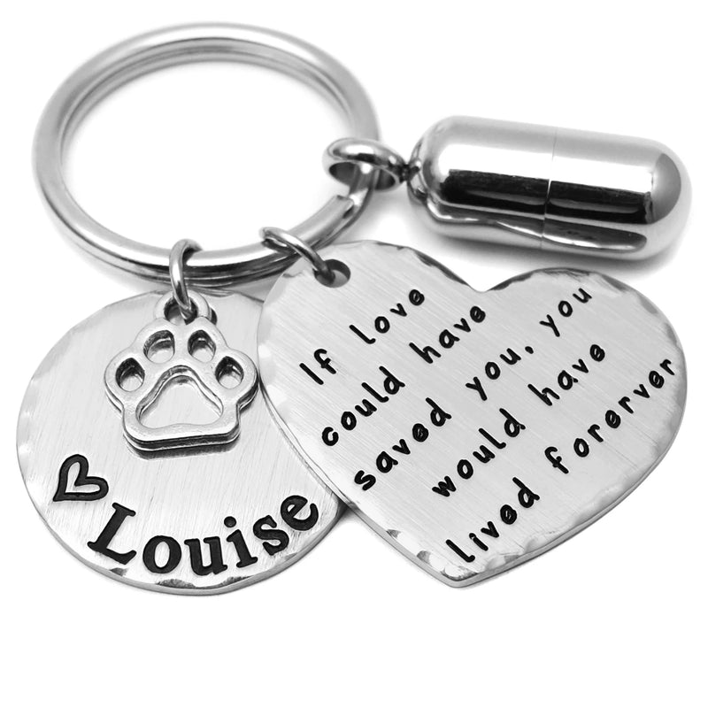 Dog Ashes Urn Keychain Personalized Keepsake Gift