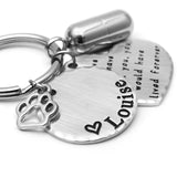 Dog Ashes Urn Keychain Personalized Keepsake Gift