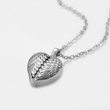 Angel Wings Heart Cremation Jewelry Keepsake Urn Necklace for Ashes