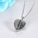 Angel Wings Heart Cremation Jewelry Keepsake Urn Necklace for Ashes