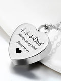 Heart Urn Necklace for Ashes Stainless Steel Keepsake Memorial Pendant