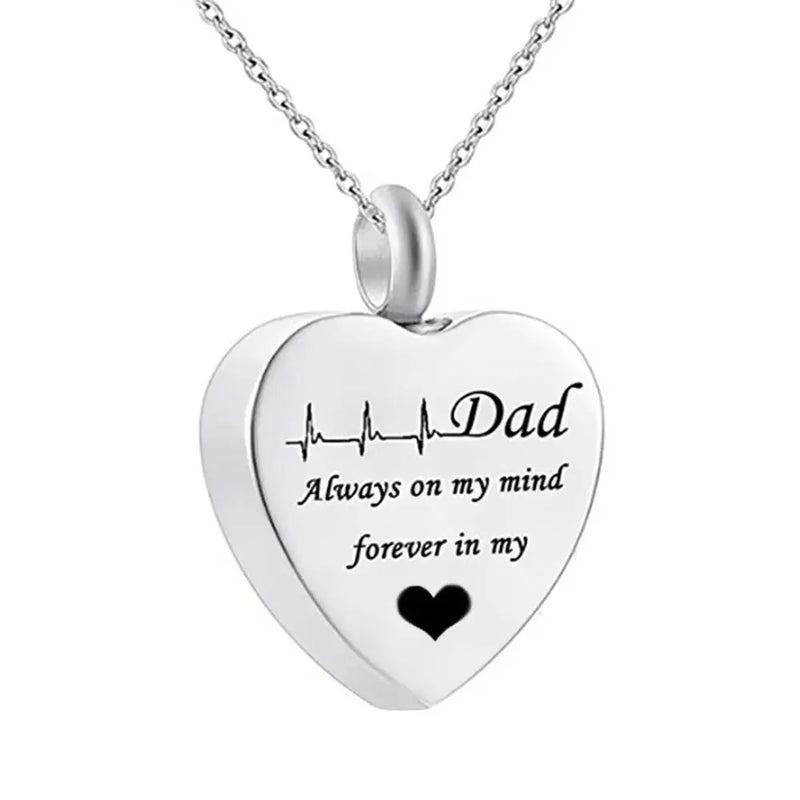 Heart Urn Necklace for Ashes Stainless Steel Keepsake Memorial Pendant