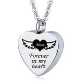 Heart Urn Necklace for Ashes Stainless Steel Keepsake Memorial Pendant