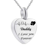 Heart Urn Necklace for Ashes Stainless Steel Keepsake Memorial Pendant