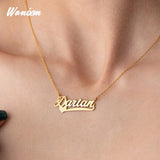 Personalized Stainless Steel Heart Pendant Letter Couple Necklace