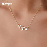 Personalized Stainless Steel Heart Pendant Letter Couple Necklace