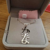 Japanese Name Necklace Katakana Hiragana Steel Statement