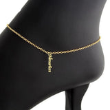 Personalized Name Anklet Stainless Steel Chain Jewelry