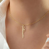 Custom Vertical Name Pendant Necklace Personalized Jewelry