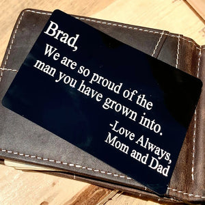 Personalized Engraved Name Logo Stainless Steel Wallet Card