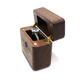 Personalized Wedding Ring Box with Name & Date - Rustic Proposal Ring Holder