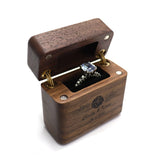 Personalized Wedding Ring Box with Name & Date - Rustic Proposal Ring Holder