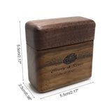 Personalized Wedding Ring Box with Name & Date - Rustic Proposal Ring Holder