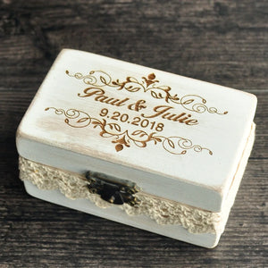 Personalized Rectangle Wedding Ring Box