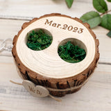 Rustic Wooden Wedding Ring Box, Personalized Engraved Ring Bearer
