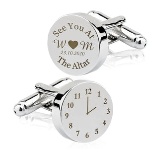 Personalized Groom Cufflinks Shirt Buttons Clips
