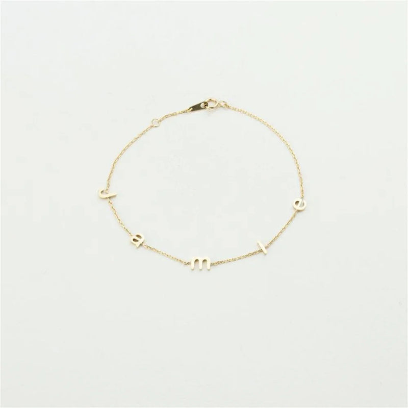 Initial Letter Bracelet Stainless Steel Personalized Women's Jewelry