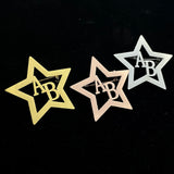 Personalized Star Shape Brooches Stainless Steel Letter Charms Men Jewelry
