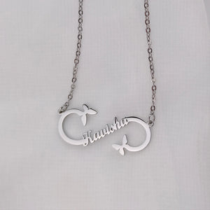 Infinity Name Layer Necklace Personalized Stainless Steel Couple Jewelry