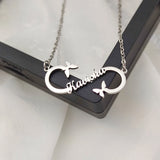 Infinity Name Layer Necklace Personalized Stainless Steel Couple Jewelry