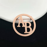 Women Hollow Out Round Shape Brooches Stainless Steel