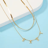 Letter Pendant Double Layer Necklace Personalized Clavicle Chain Gift