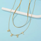 Letter Pendant Double Layer Necklace Personalized Clavicle Chain Gift