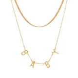 Letter Pendant Double Layer Necklace Personalized Clavicle Chain Gift