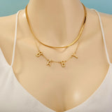 Letter Pendant Double Layer Necklace Personalized Clavicle Chain Gift