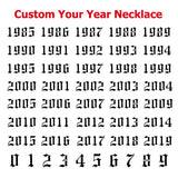 Year Number Necklaces Stainless Steel Pendant Jewelry