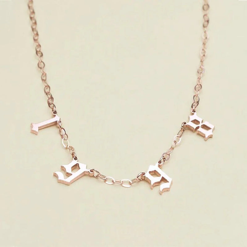 Year Women Necklace Stainless Steel Personalized Number Pendant Necklace Jewelry