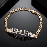 Zircon Bangles Crystal Name Bracelet Butterfly Jewelry Gift