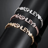 Zircon Bangles Crystal Name Bracelet Butterfly Jewelry Gift