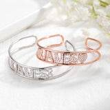 Personalized Zircon Bangles Adjustable Bracelet With Stone