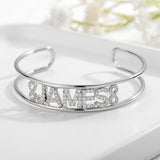 Personalized Zircon Bangles Adjustable Bracelet With Stone