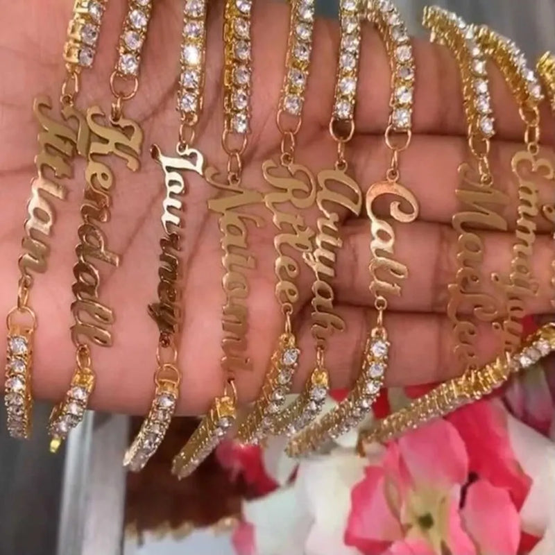 Zircon Chain Name Bracelet for Women