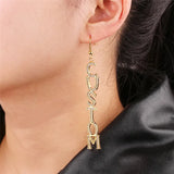Zircon Drop Earrings Personalized Name Hiphop Jewelry